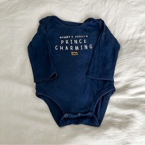 4/$20 Prince Charming Long Sleeve Bodysuit Onesie | Carters | 12 Months